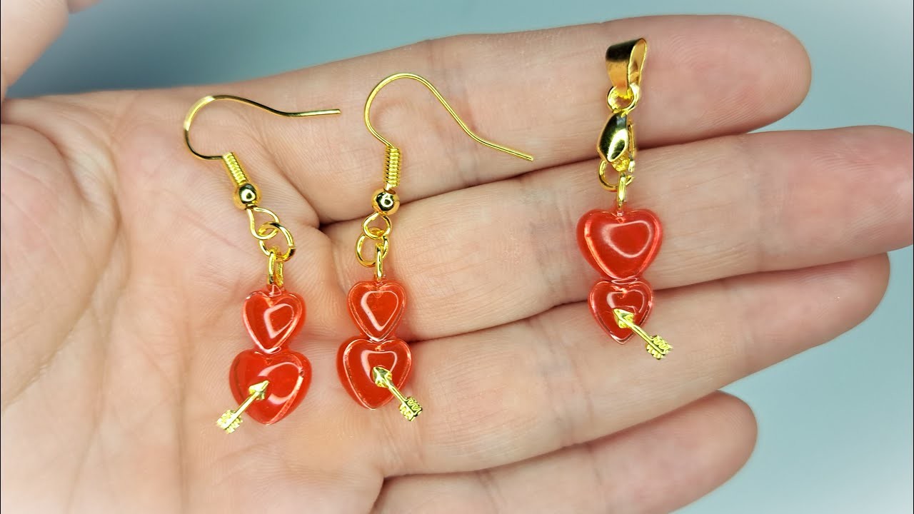 Valentines Special - UV Resin Hearts & Arrow - Jewelry Set Tutorial - Easy Crafting