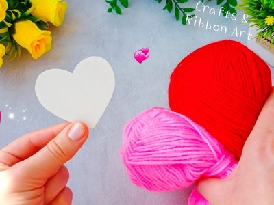 WOW ????❤️ New and Unique Heart Craft Idea with Wool- Super Easy Valentine's Day Craft Making with Wool