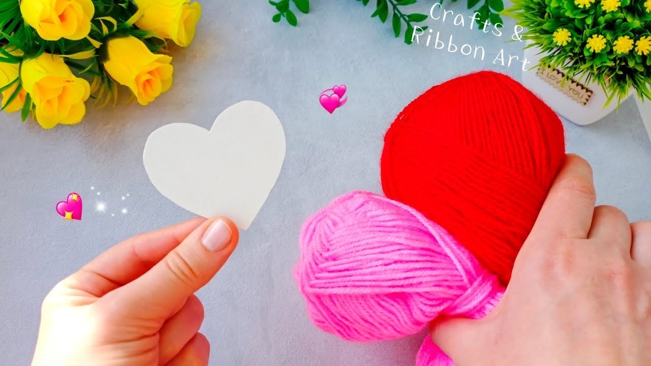 WOW ????❤️ New and Unique Heart Craft Idea with Wool- Super Easy Valentine's Day Craft Making with Wool