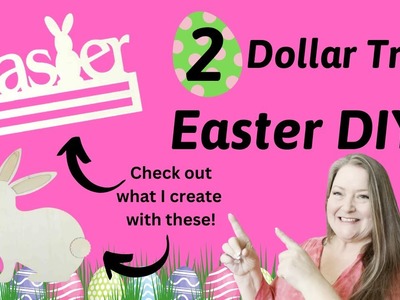 2 Dollar Tree Easter DIY's ~ New Easter Rail From Dollar Tree ~ Wood Cutout Bunny DIY Fun & Easy