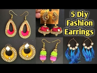 5 Diy Fashion Earrings ???? | silk thread earrings making new design |Jewelry making