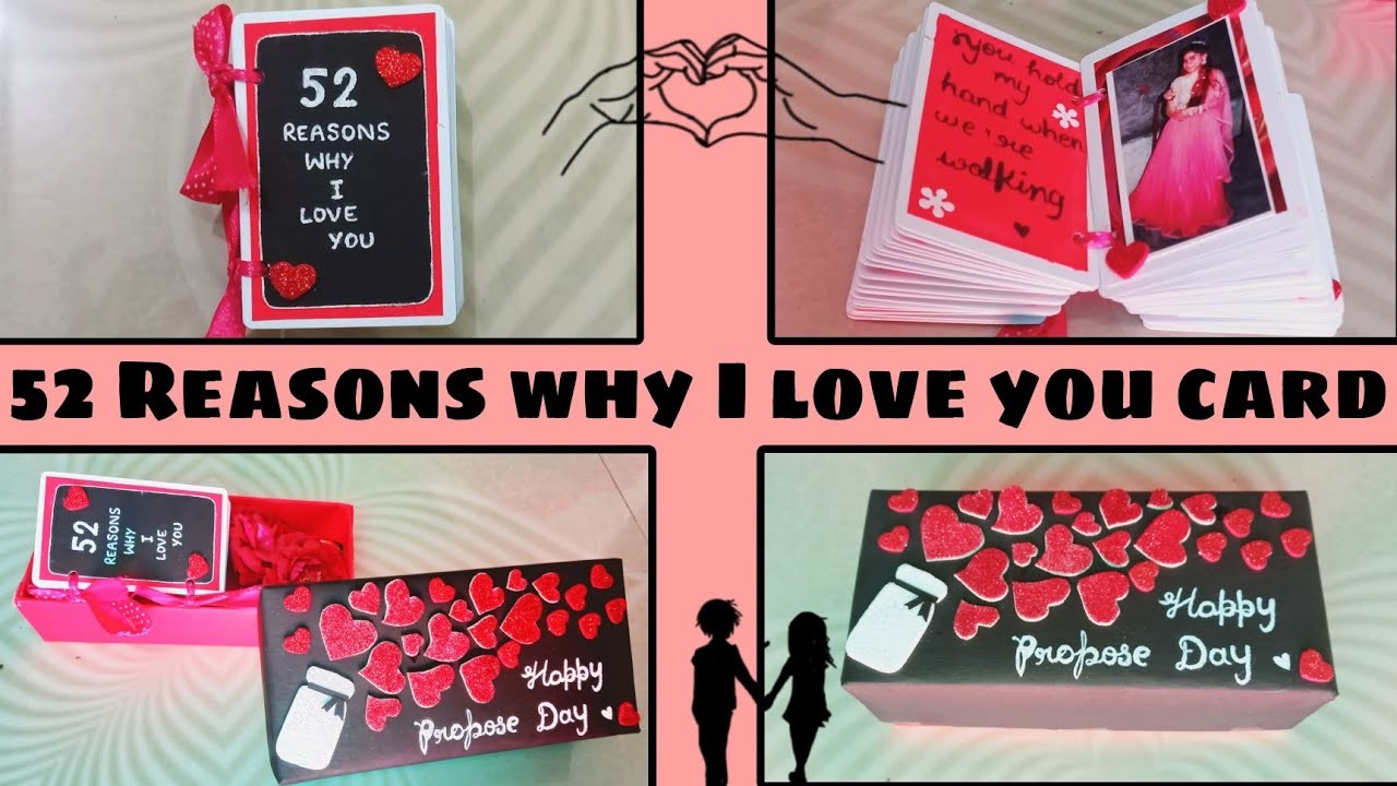 52 reasons why I love you card | mini scrapbook tutorial | propose day craft ideas #diy #proposeday