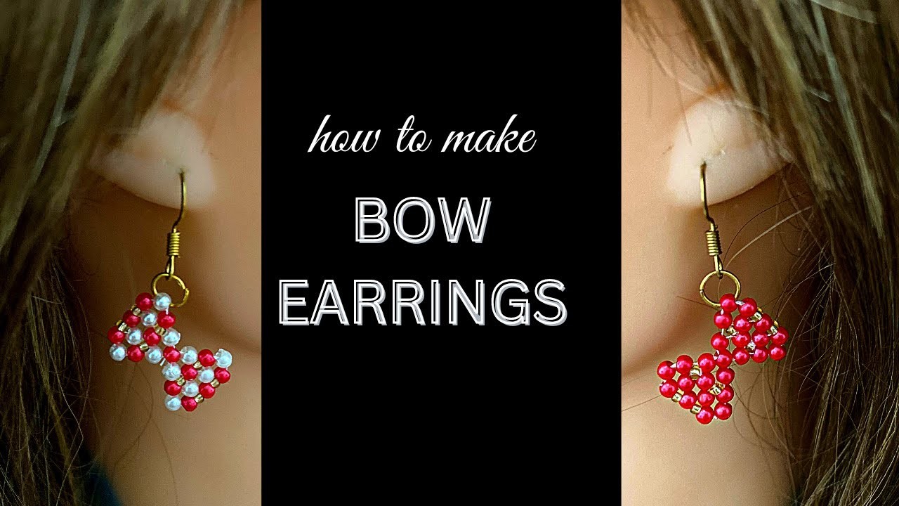 Beads earrings. how to make bow earrings