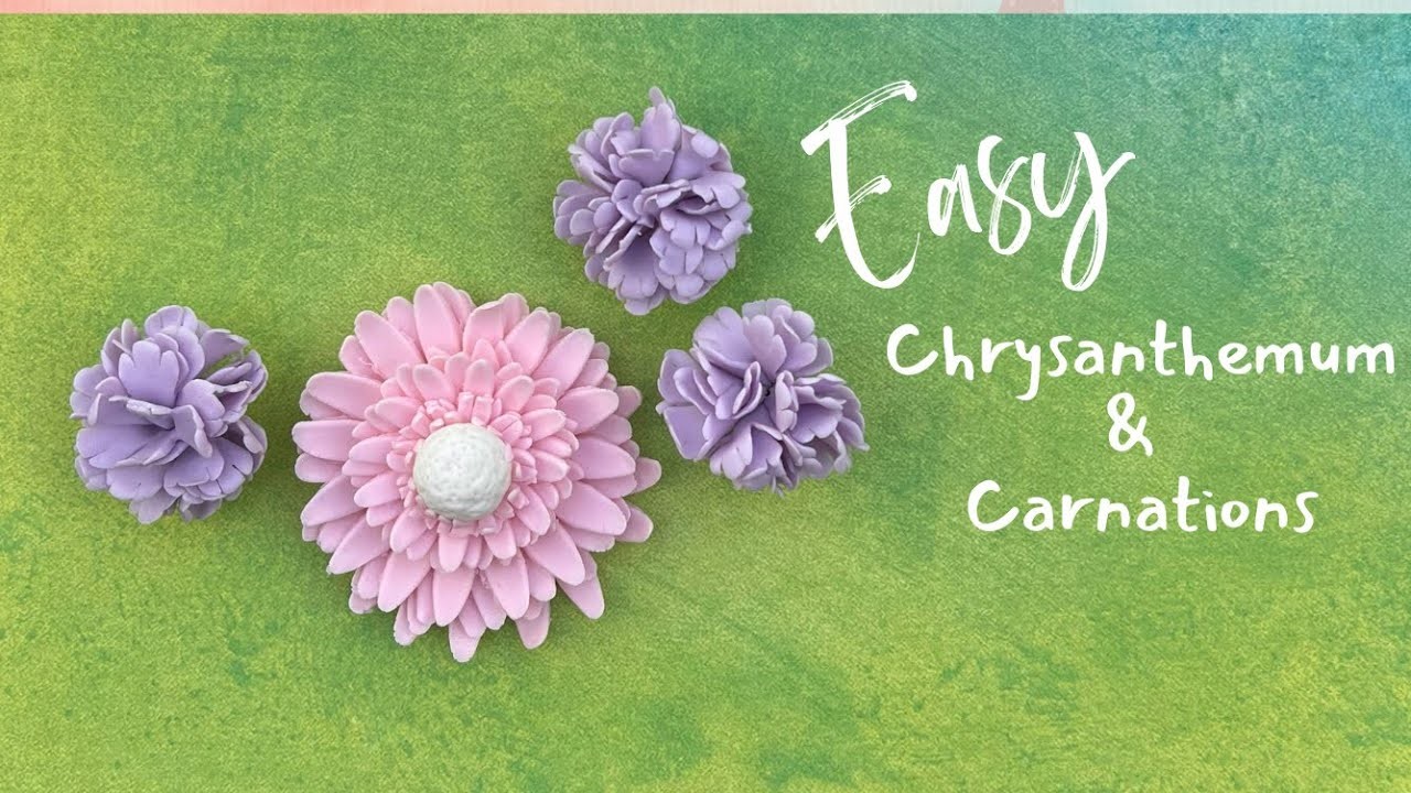 Chrysanthemum & Carnations. EASY fondant tutorial (step by step) materials included