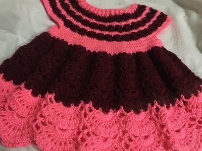 Crochet baby lace frock tutorial(1-2 year).part 1