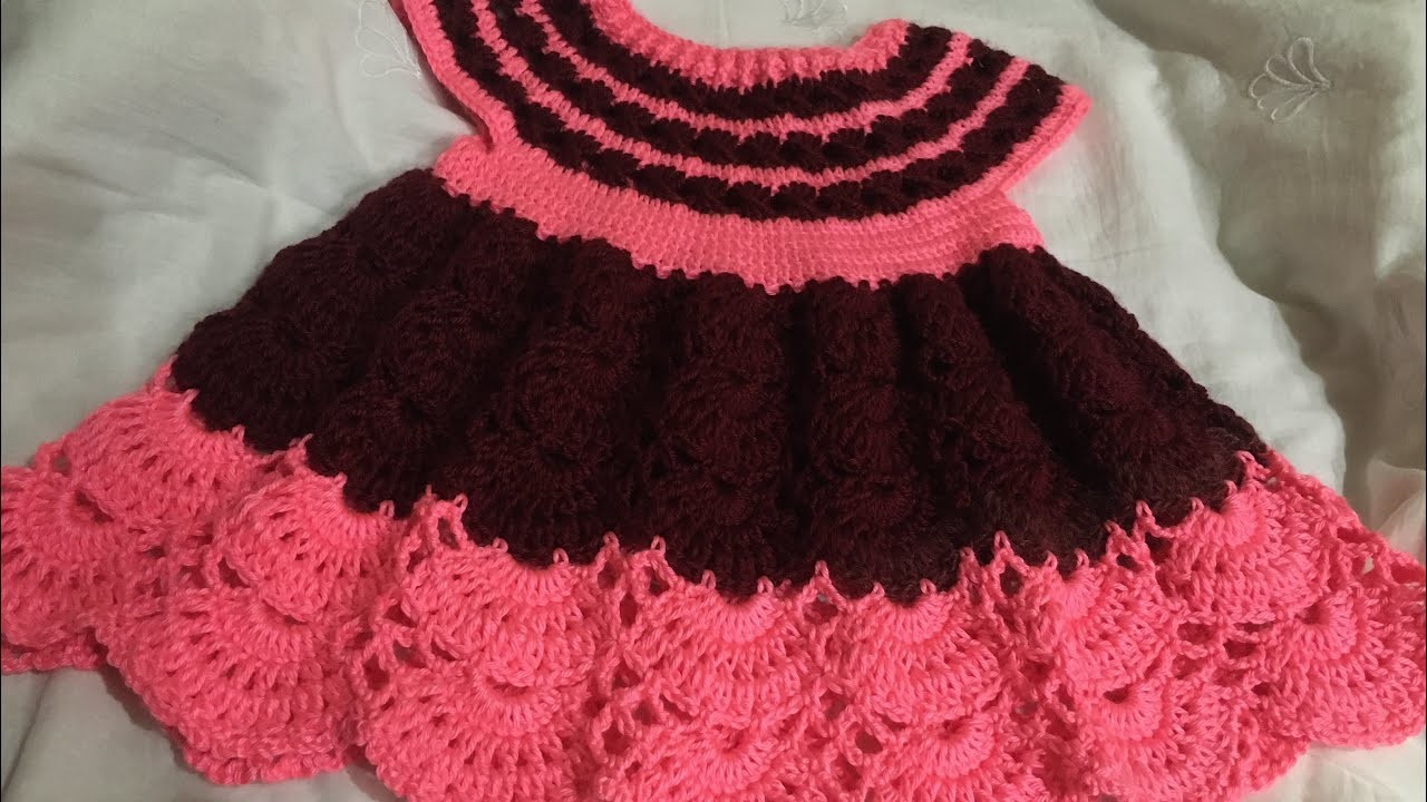Crochet baby lace frock tutorial(1-2 year).part 1