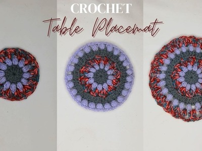 CROCHET: Crocheted Round  Floral Coaster\Table Placemat|Easy  Pattern & Tutorial|Afristylz Yarns