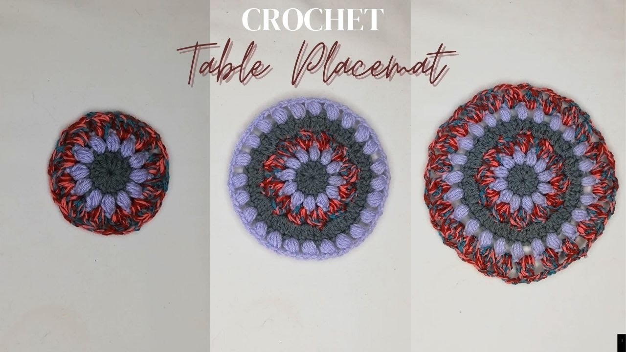 CROCHET: Crocheted Round  Floral Coaster\Table Placemat|Easy  Pattern & Tutorial|Afristylz Yarns