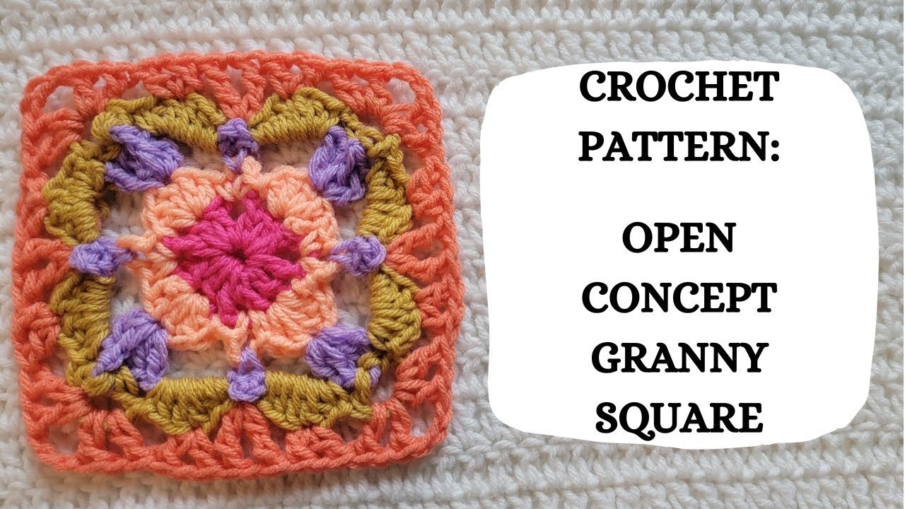 Crochet Pattern: Open Concept Granny Square | Tutorial, DIY, Beginner Crochet, Easy Crochet Motif