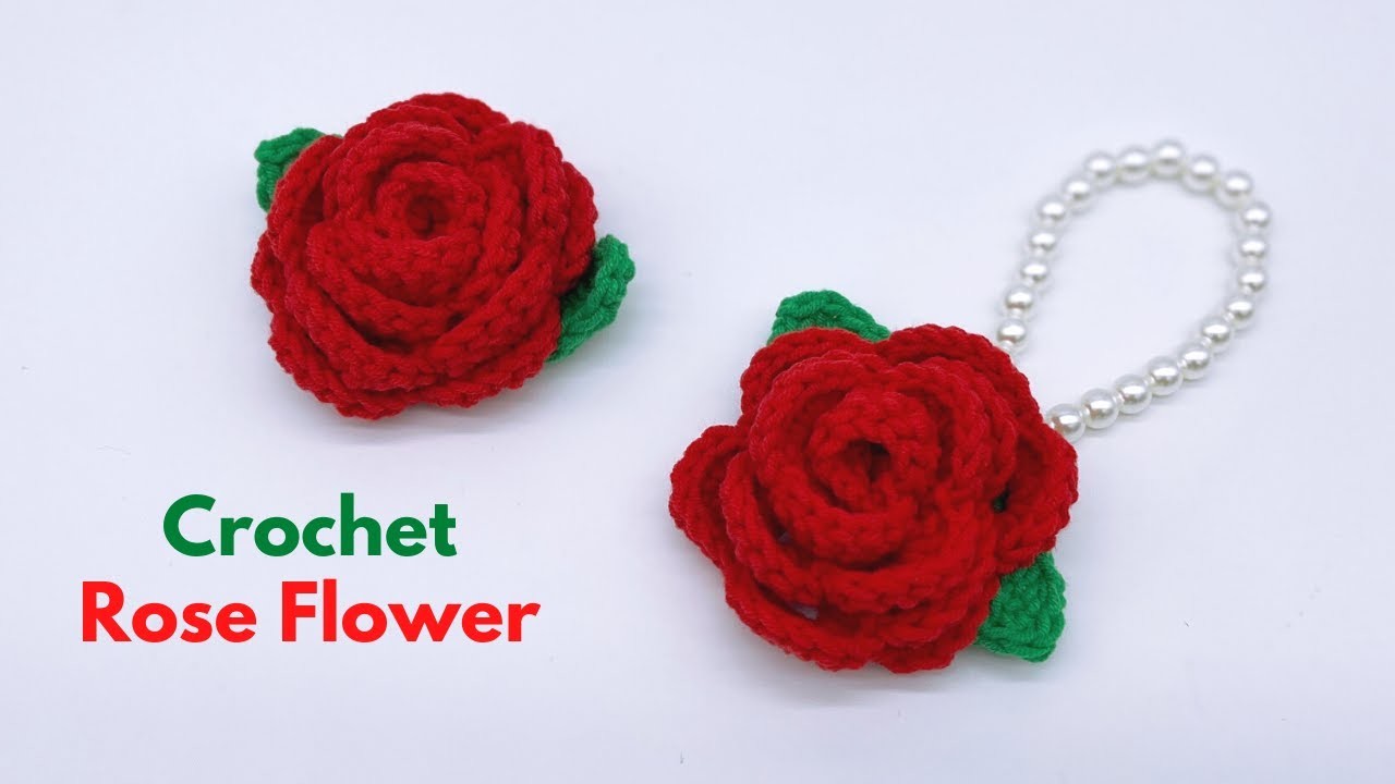 ???? Crochet Rose Flower Keychain | Easy Crochet Tutorial | DIY
