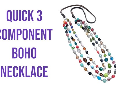 DIY 10 minute multi-strand Boho Inspired Necklace Tutorial - Quick & Easy