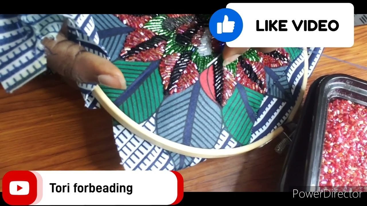 Diy Ankara Beading. Bead on Ankara like a Pro 2.#toribeading #beading #tutorial