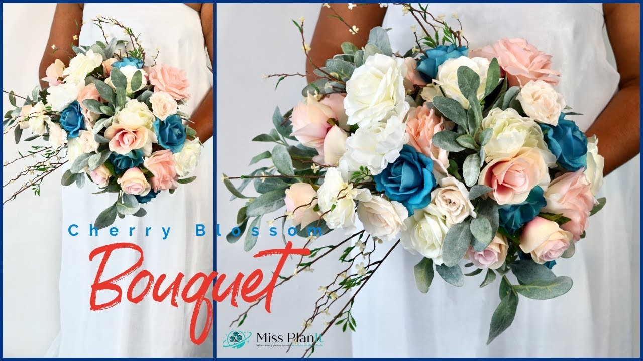 DIY Asymmetric  Cherry Blossom Bridal Bouquet | Weddings on a Budget | DIY Tutorial