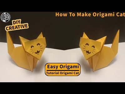 DIY EASY | TUTORIAL ORIGAMI CAT | How to make origami cat | membuat origami kucing dari kertas