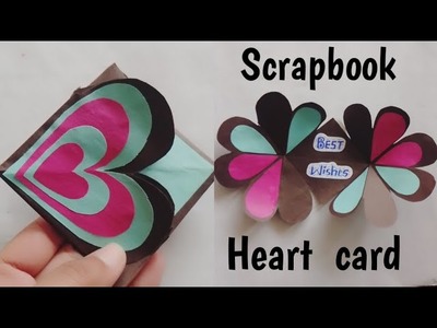 DIY Heart card scrapbook card making tutorial.easy craft ideas.