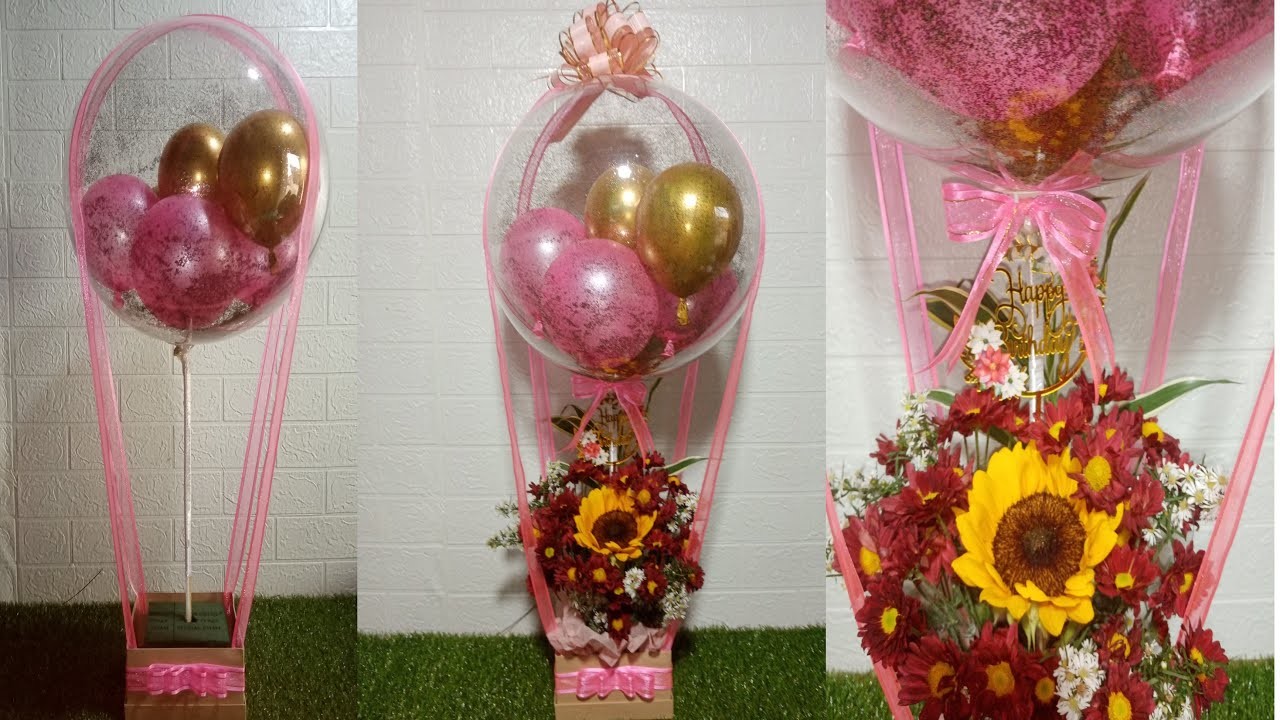 DIY HOT AIR BALLOON WITH FLOWER TUTORIAL | HOT AIR BALLOON BOUQUET | STEP BY STEP TUTORIAL