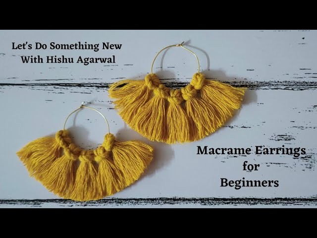 DIY macrame earring tutorial for Beginners | Boho earring | Hoop earring