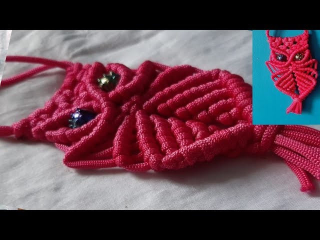 DIY Macrame Owl Tutorial | How to make Macrame Owl | Macrame Owl Paracord Lanyard keychain