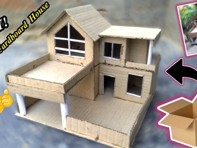 DIY!  Mini House Model Making With Cardboard ???? | Cardboard House @nomicraftsbox