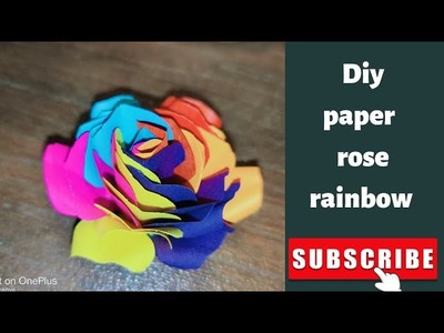 DIY Paper Rose Rainbow | Paper flower tutorial | How to make mini Rainbow Roses  #paperflower #diy
