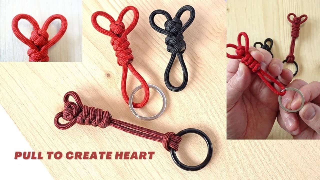 DIY “ Pull to Create Heart “ Paracord Key Fob. Lanyard - Valentine's Day Project