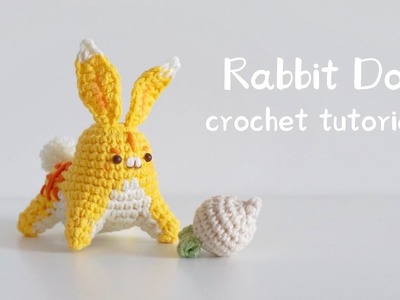 【ENG SUB】How to crochet - Rabbit Amigurumi keychain tutorial #amigurumi #crochet #diy #knitting