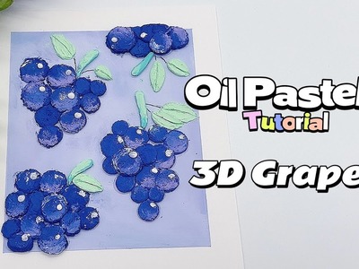 【Everyone Can Craft #67 】3D Oil Pastels Grapes | Painting Tutorial