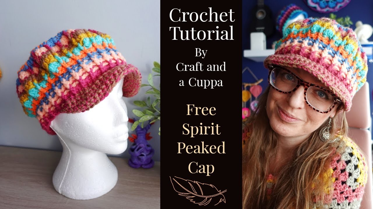 Free Spirit Peaked Cap Crochet Tutorial - Full Length, Learn to Crochet, Crochet Hat Tutorial,