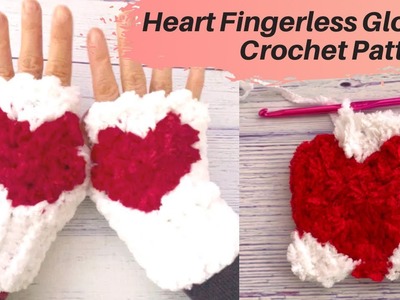 Heart ❤️ Fingerless Gloves Crochet Pattern | Granny Square Heart Tutorial | DIY Valentine’s Day Gift