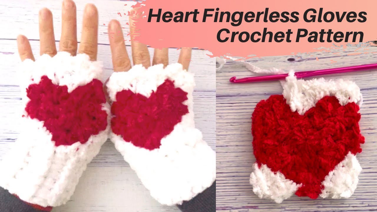 Heart ❤️ Fingerless Gloves Crochet Pattern | Granny Square Heart Tutorial | DIY Valentine’s Day Gift