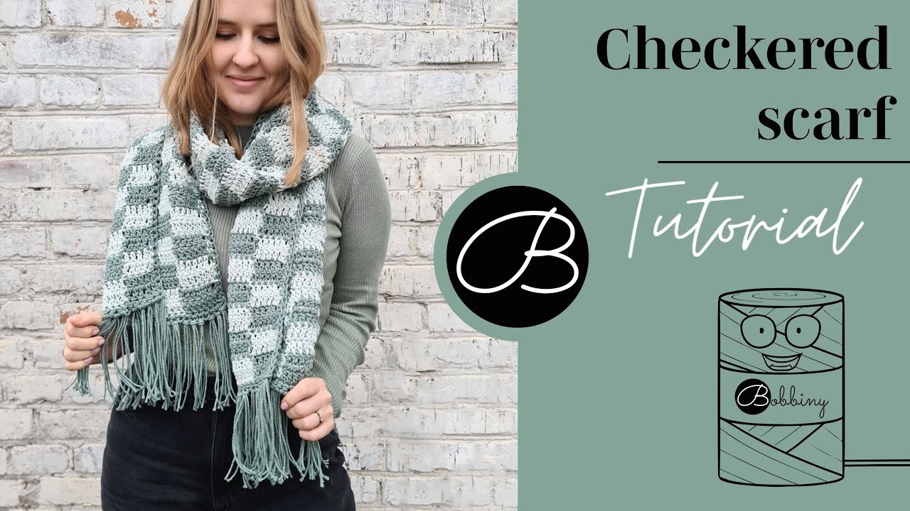 How to: CROCHET CHECKERED SCARF | DIY | tutorial Bobbiny | PL Sub.