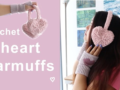 How to crochet HEART EARMUFFS! | step by step tutorial