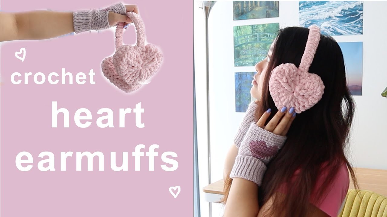 How to crochet HEART EARMUFFS! | step by step tutorial