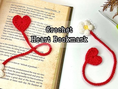 How To Crochet Valentine Bookmark Tutorial ♥️ Crochet Heart DIY