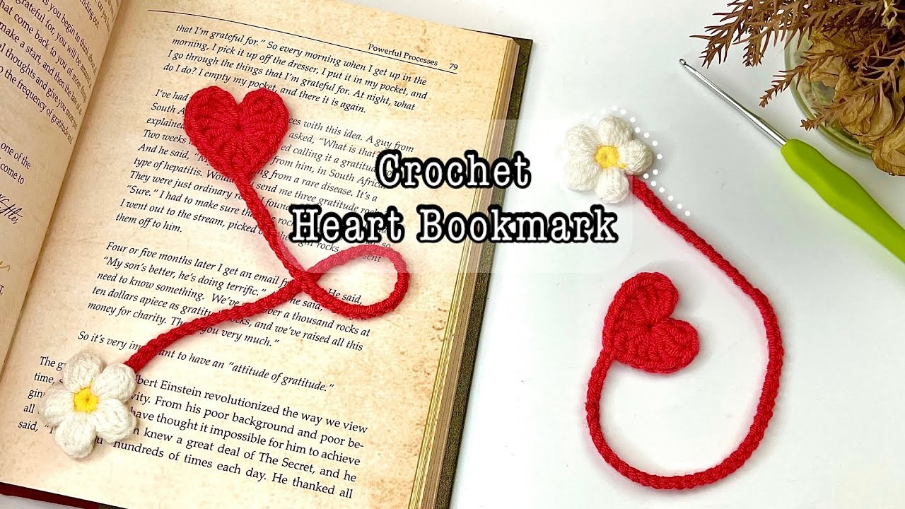 How To Crochet Valentine Bookmark Tutorial ♥️ Crochet Heart DIY