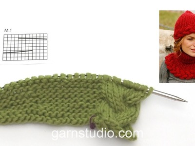 How to knit M.1 and the short rows in DROPS 131-47