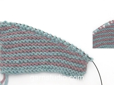 How to knit stripes and short rows in garter stitch