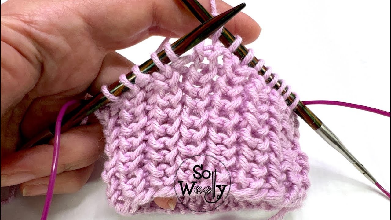 How to knit the Shaker stitch in the round (or Half Fisherman's Rib) - So Woolly