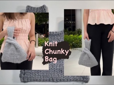 How to knit this small bag (chunky yarn.easy pattern) | VGYS