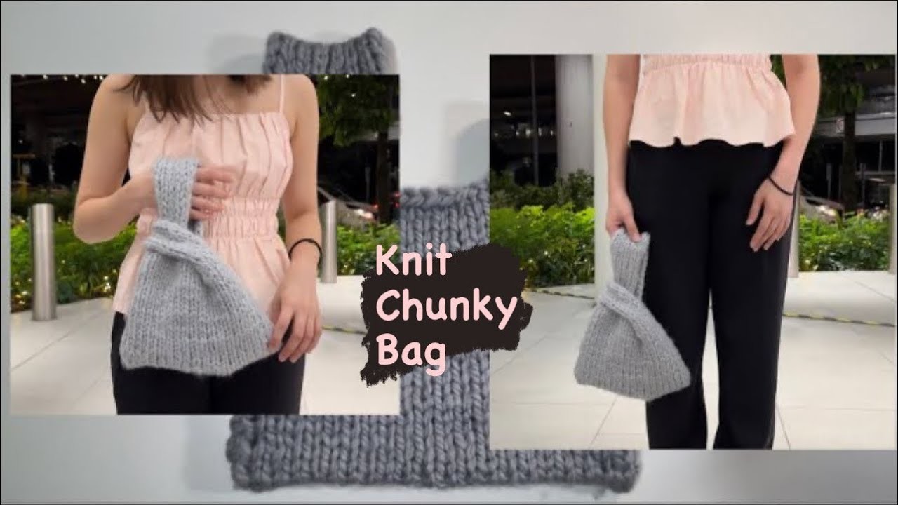 How to knit this small bag (chunky yarn.easy pattern) | VGYS
