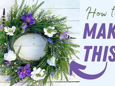 How to Make a Spring Wildflower Wreath. DIY wreath making tutorial