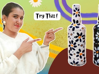 How To Paint Glass Bottle | Bottle Painting | Floral Bottle painting tutorial | Diy |  Jashan Art