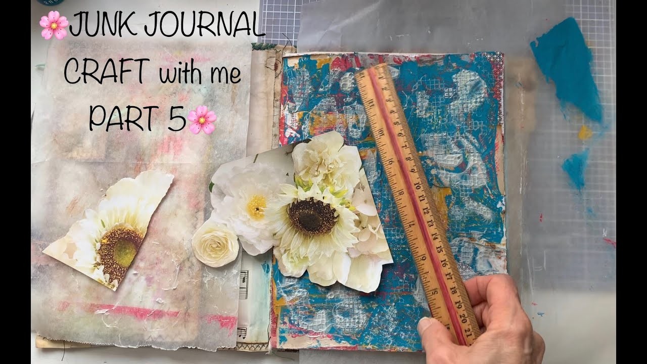 ????JUNK JOURNAL CRAFT with me TUTORIAL …PART 5 …FINISHING this MIXED MEDIA PAGE !????