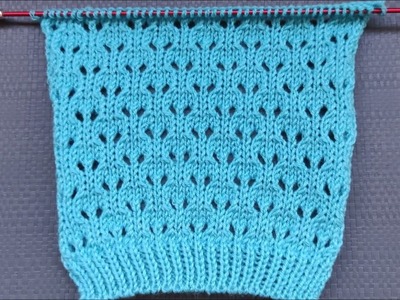 Lace Stitch Knit Pattern| Lochmuster stricken| Punto traforato ai ferri | Punto calado a dos agujas