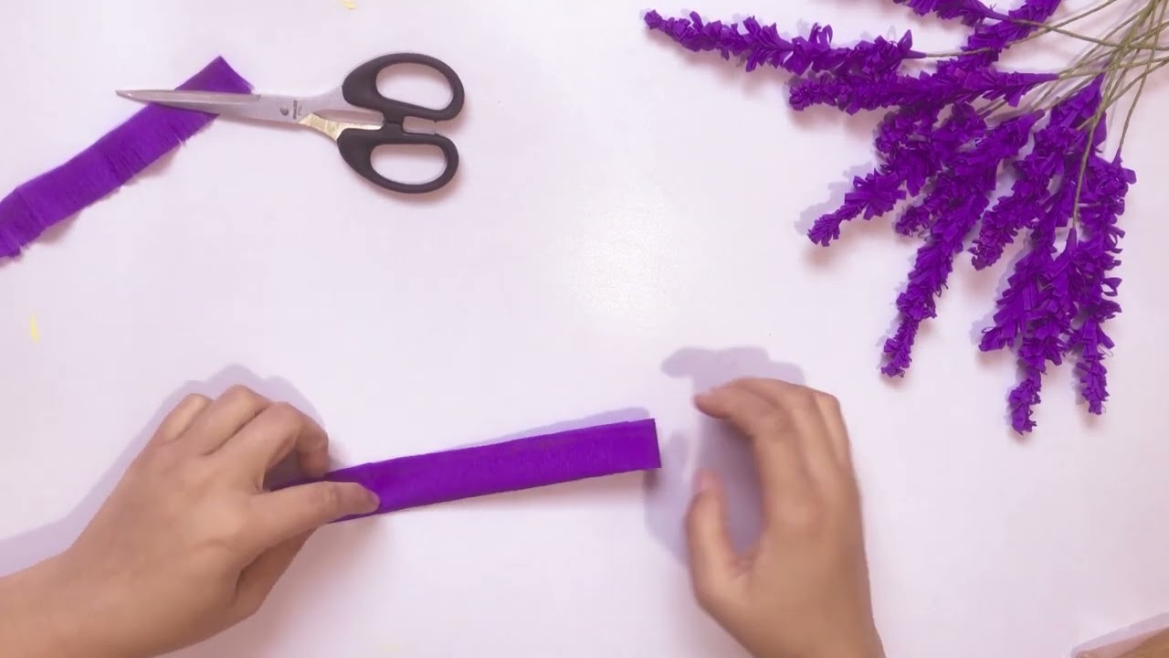 Let's make lavender flower with paper Easy DIY tutorial by Be crafty with Bushra
