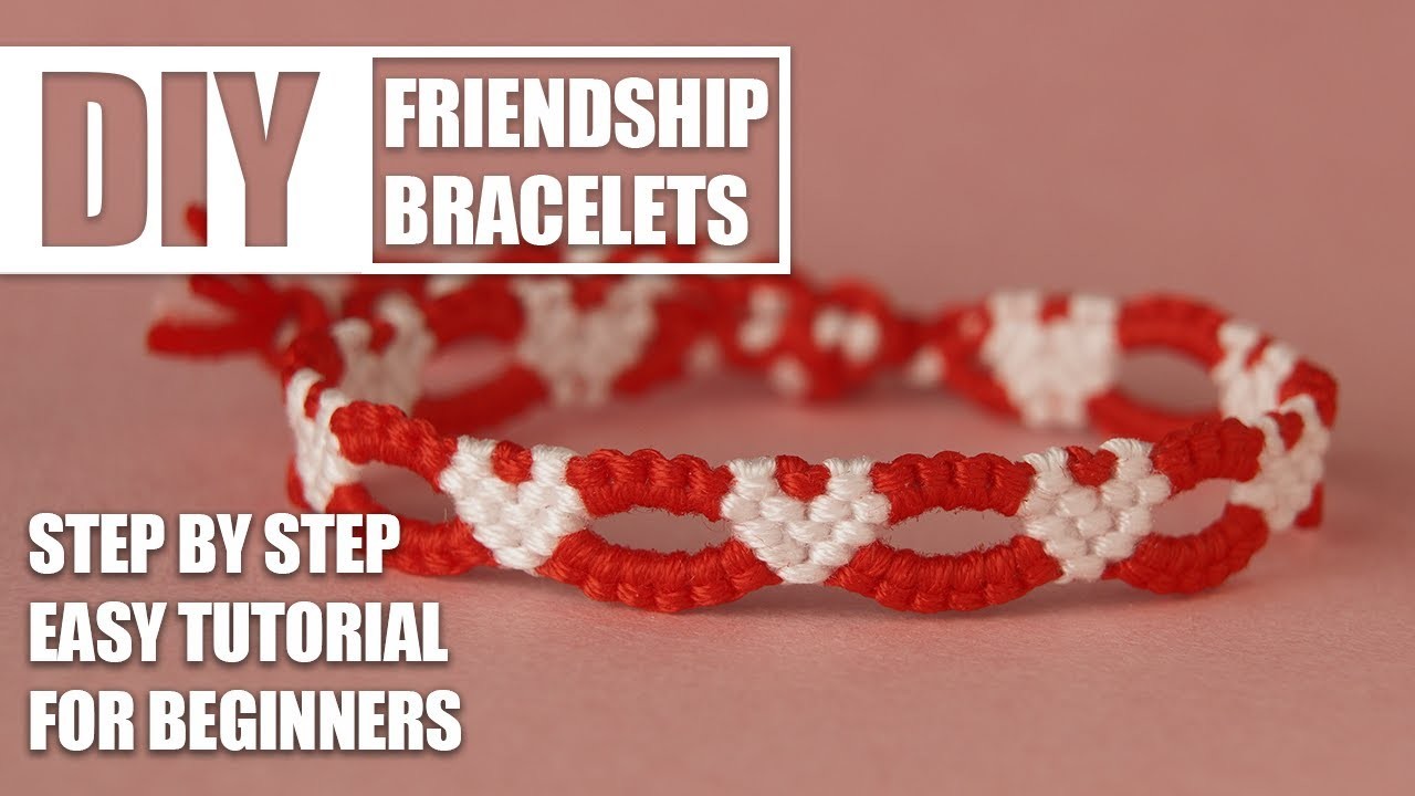 Love Heart Valentinesday Friendship Bracelets Step by Step Tutorial | Easy Tutorial for Beginner