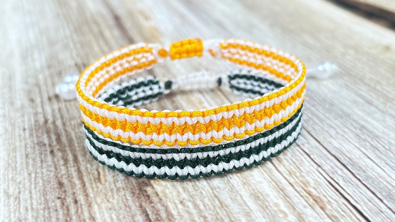 Macrame SQUARE KNOT VARIATION | Super easy bracelet tutorial | Simple bracelet DIY for beginners