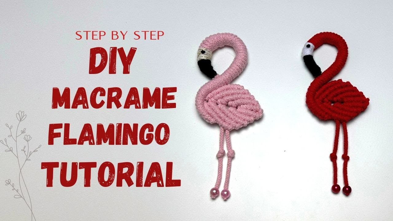 Macrame tutorial How to make a flamingo | DIY Macrame Flamingo