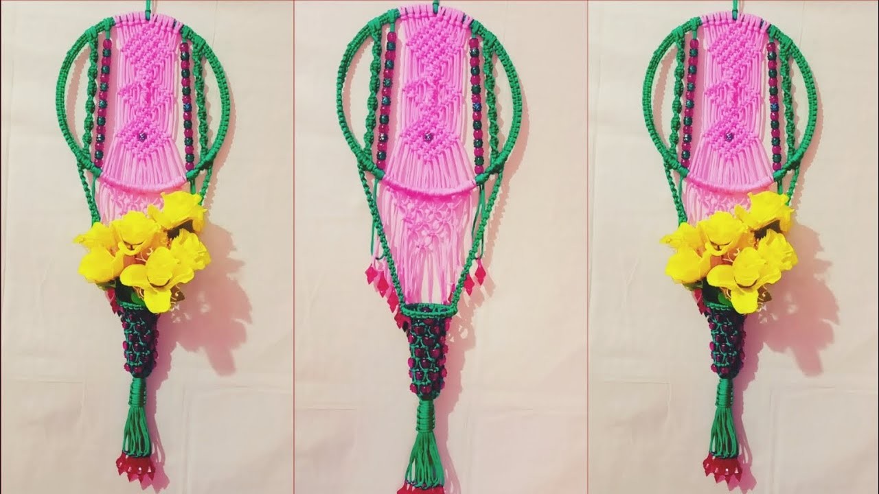 Macrem circle flower wall hanger #handmade#diy Macrem tutorial #diy wall decorideas