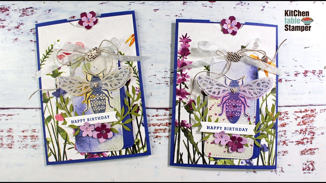 Queen Bee Slider Birthday Card Tutorial -14 Days of Love BONUS Content with Kitchen Table Stamper
